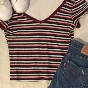 Striped v neck